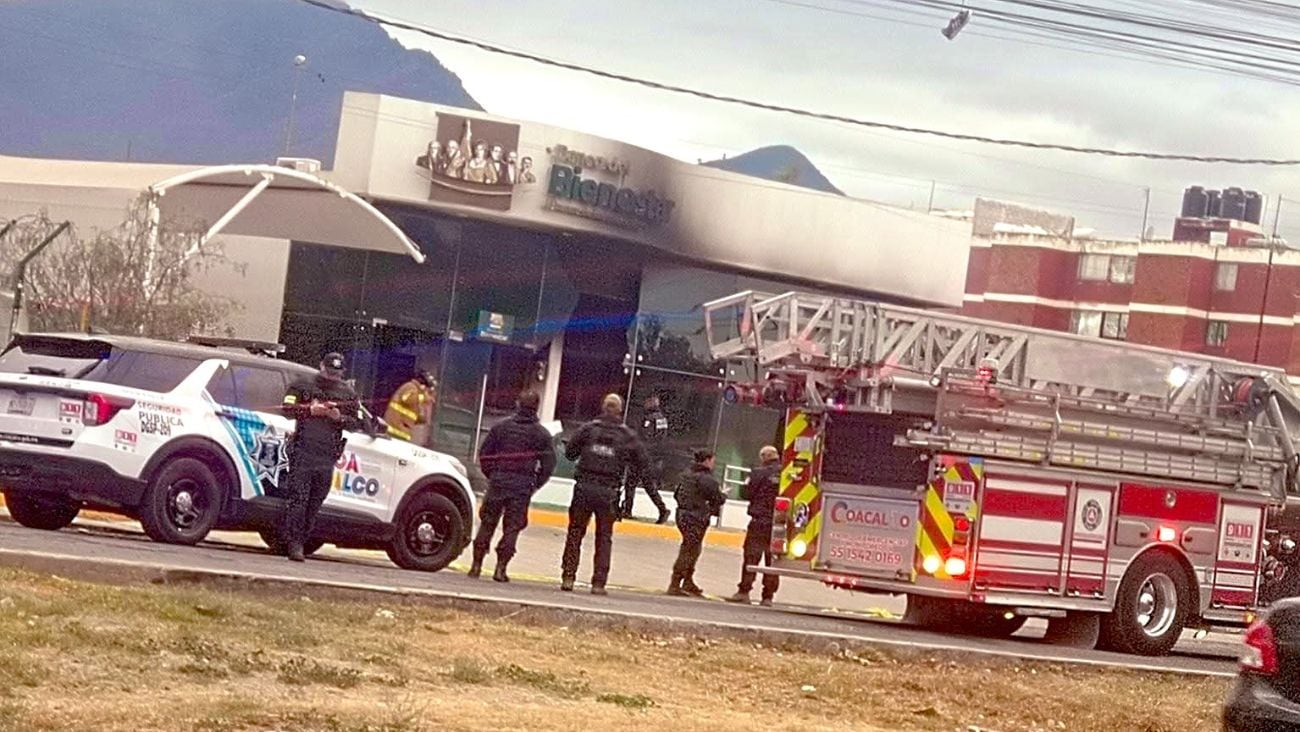 Reportan quema de sucursales del Banco del Bienestar en Coacalco y en Axapusco, Edomex